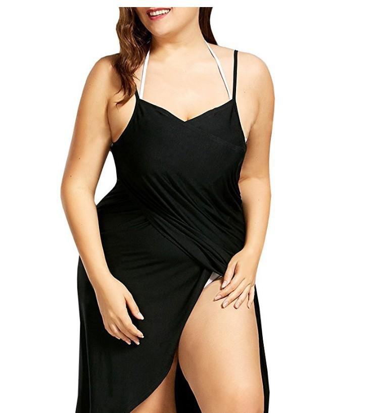 Women Striped Spaghetti Strap Cover‑Up Dress Loose Beach Midi Dress For Vacation Swimwear Cover Up