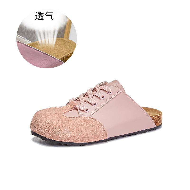 Baotou slippers 2025 summer new wear fashion half drag casual versatile flat bottom sandals fashion women's shoes