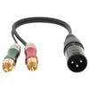 Câble XLR vers DC 3,5 mm Double RCA Mâle Stéréo Sans Perte Universel Microphone Diviseur Fil pour DVD VCDXLR Mâle vers 2RCA 2m