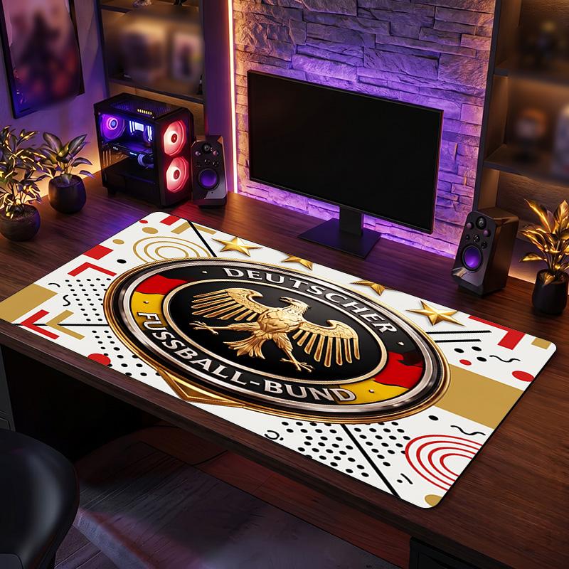 Germany Football Crest Mouse Pad, Extended Non Slip Rubber Desk Mat for Gaming Office Laptop Fan Gift