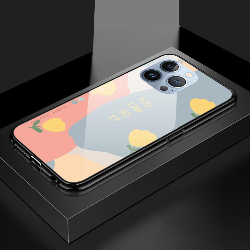 Tempered Glass Phone Case For OPPO Reno13 Reno14 Realme 11 12Pro 14 GTNeo6 C21Y C53 C75 OnePlus Nord2 NordCE3Lite Soft Edge Shockproof Smooth Shell