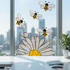 Removable Bee Glass Sticker Waterproof Sunflower Wall Decals Art Bee Window Stickers  Living Room