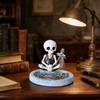 Magnetic Fishing Ornament Pool-shaped Base Paper Clip Holder Skull Decor Figurine Desktop Ornament