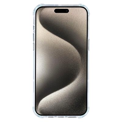 Pre iPhone 15 Pro Max Magnetický priehľadný kryt Nárazuvzdorný hybridný obal na telefón s rámom na šošovku fotoaparátu Stojan