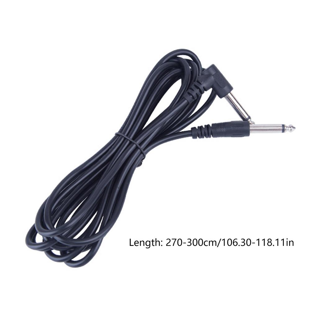 Guitar Instrument Cable Straight To Right-Angled Gold Plated 6.35mm Guitar Cord 3 Meter for Guitar Keyboards Mixers