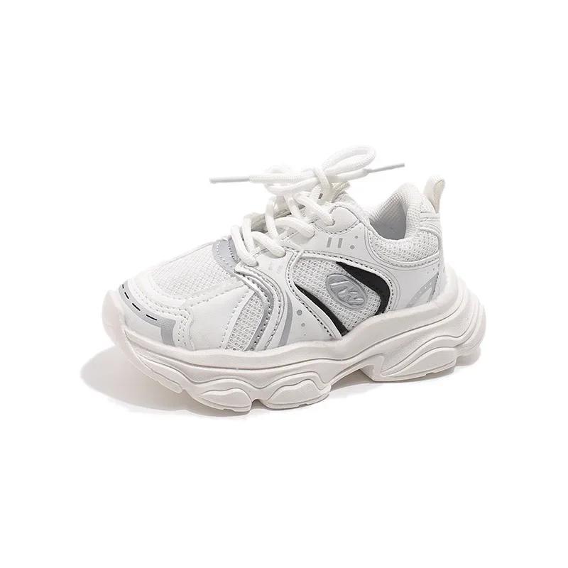 Children Basketball Shoes Non-slip Students Running Shoes Thick Soft Sole 2024 New Fashion Boys Girls Sports Shoes Air Mesh