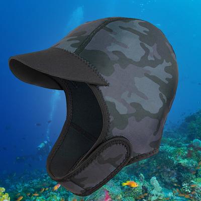 Touca de Mergulho 2MM Prova de Frio Quente Masculina Feminina Adulto Chapéu de Snorkel Proteção Solar Cobertura para Natação de Inverno para Surfe ao Ar Livre Vadeação