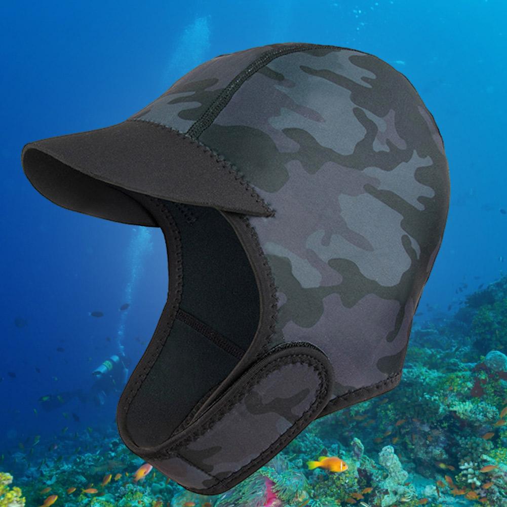 2MM Adult Snorkeling Hat Neoprene Mens Womens Diving Head Cover Sun Protection Snorkeling Headgear for Outdoor Surfing Wading
