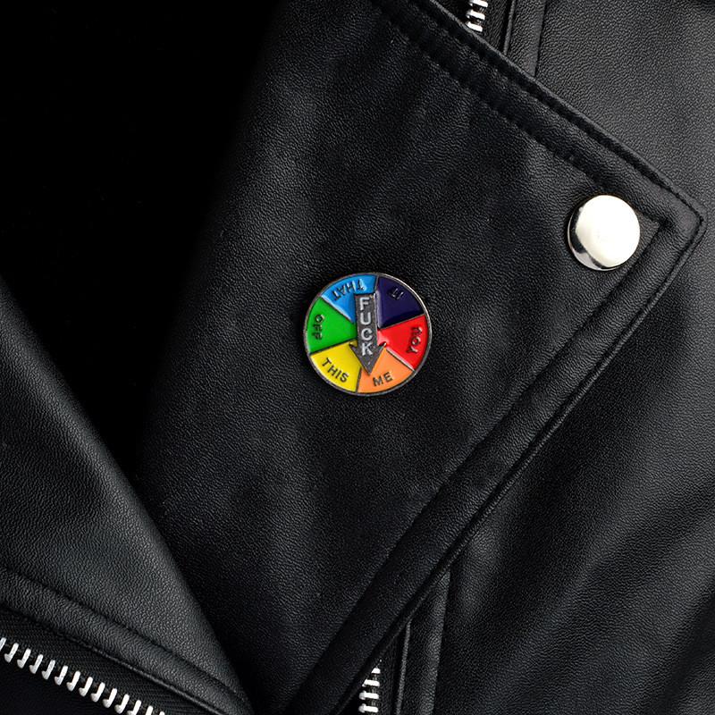 Artistic Style Cartoon Colorful Letter Brooch Geometric Arrow Badge Trendy Alloy Pin For Expression Individual