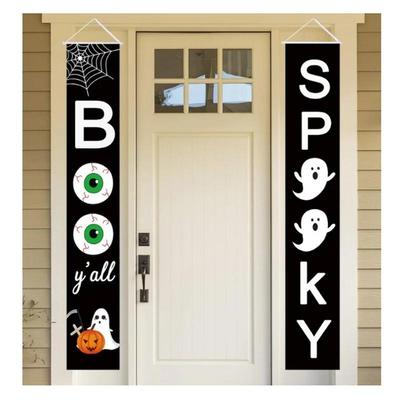 New 1 Pair of Decoration Halloween Couplets Outdoor Decoration Door Couplets Ghost Festival Halloween Hanging Flags Banners