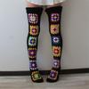 Damen Häkel-Oberschenkelhohe Stiefelsocken Vintage Extra Lange Beinwärmer Winter Überknie Hohe Strümpfe
