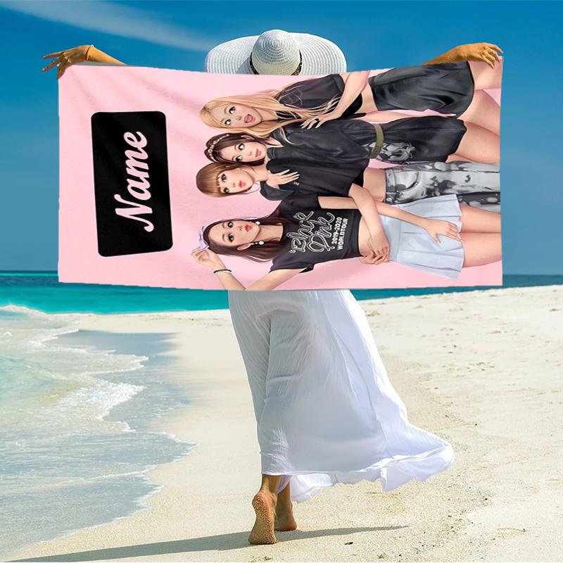 1PC Custom Name Girl Power Unite Beach Towel Highly Absorbent And Sand-Resistant Towel for Swimming, Pool, Yoga, And Travel Lightweight