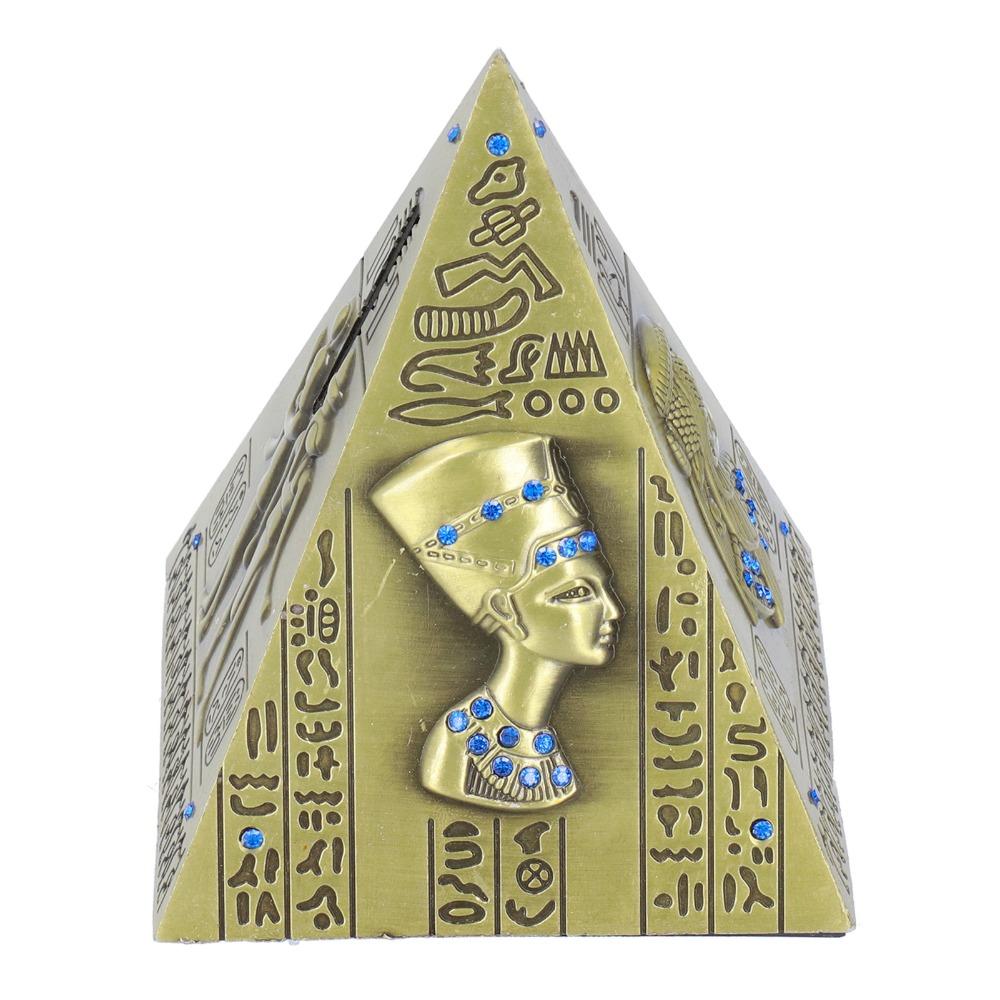 1pcs Hand Finished Pyramid Statue Metal Material Pyramid Ornament Desktop Decor