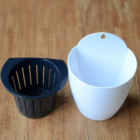 Hanging Self Watering Planter Flower Pot with Water Reservoir Wick Ropes