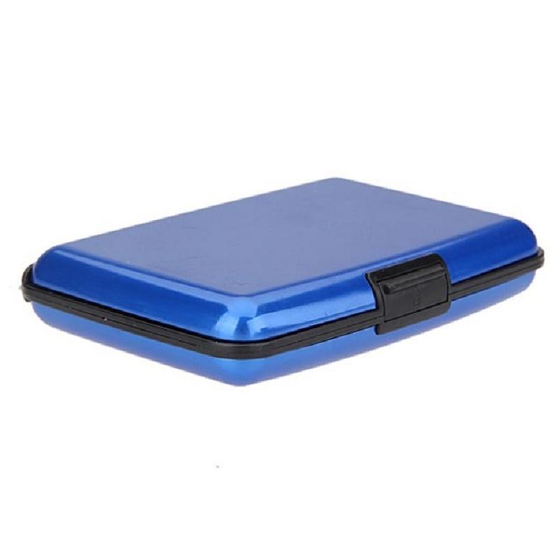 Portafoglio impermeabile tascabile multicolore lucido Porta carte di credito Porta carte di credito Porta contanti Lega di alluminio(Esterno) + Plastica( Interno) con confezione regalo