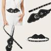 Leather Trendy Retro Belt With Metal Pin Closure Bold Elements Decorative