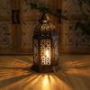 Middle Eastern Iron Candle Stand Removable Door Feature for Quick Candle Change Desk Display Ornament