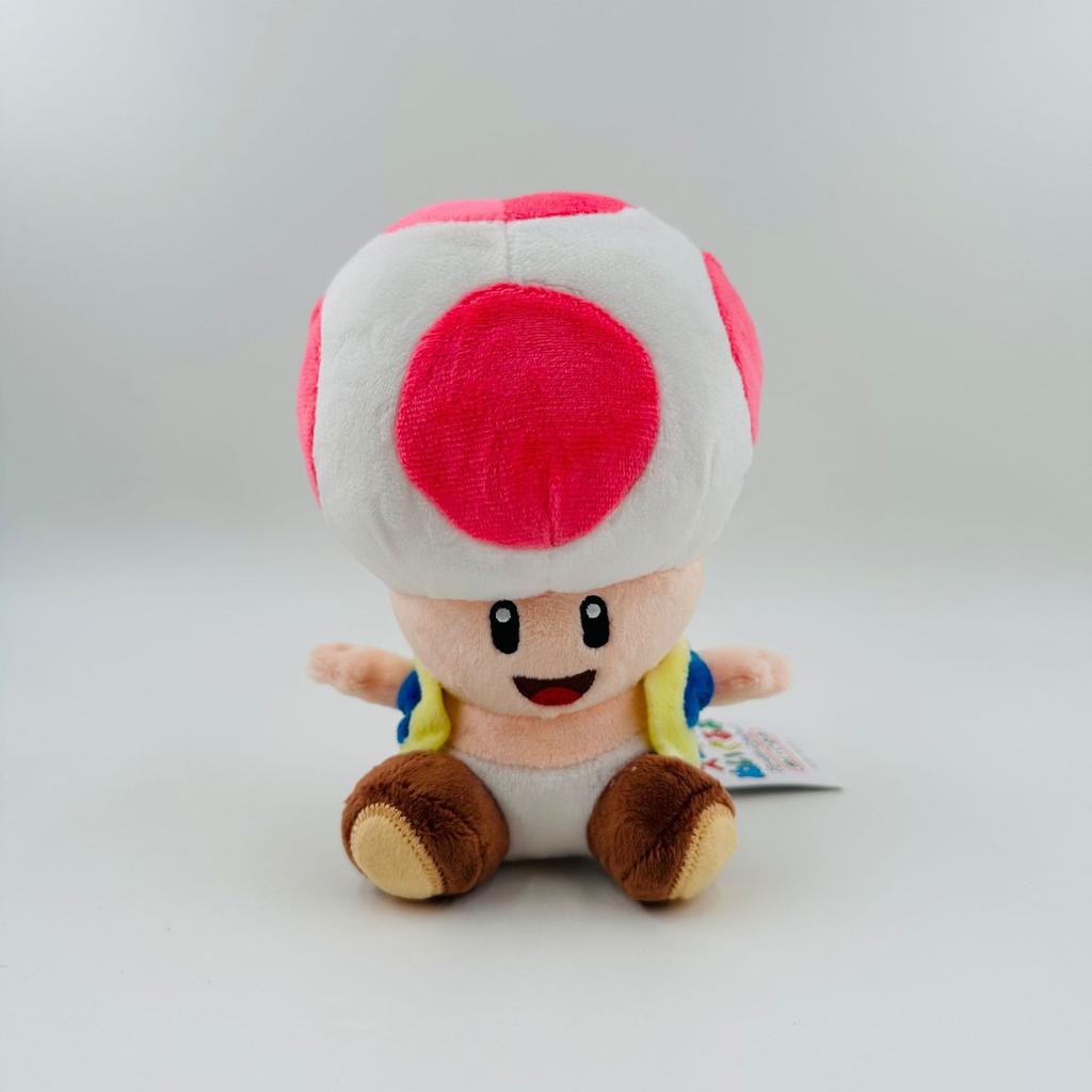17 cm Super Mario 5-Farben Sitzen Offenen Pilz Mann Kröte Chinoobio Cutoff Weste Plüsch Puppe