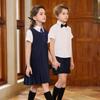 Marineblaues Schuluniform-Kleider-Set für Mädchen