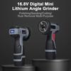 Angle Grinder 28000RPM Cordless Angle Grinder Electric Grinding Tool Mini Angle Grinder with 16.8V 2*1500mAh Battery