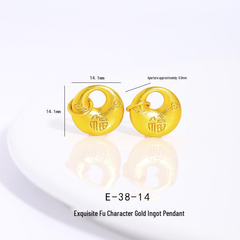 Ancient Sand Gold Pendant: Strong Color Retention, Wealth & Fortune Charm, Retro Bracelet/Necklace Accessory