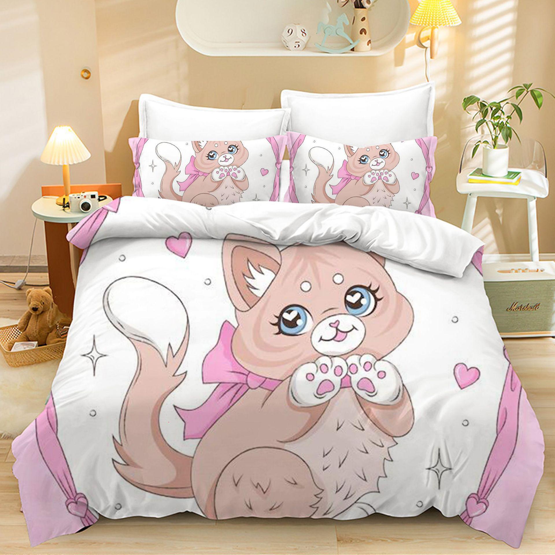 

Home Textile Three-Piece Set, Cute Ali Cartoon, Digital Printing Quilt, Pillowcase, Bedding. 90 * 200 two-piece set