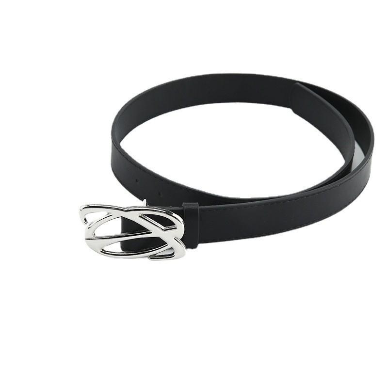 New Style Women's Denim Belt Decorative Belt With Smooth Alloy Buckle Trendy Fashion Belt