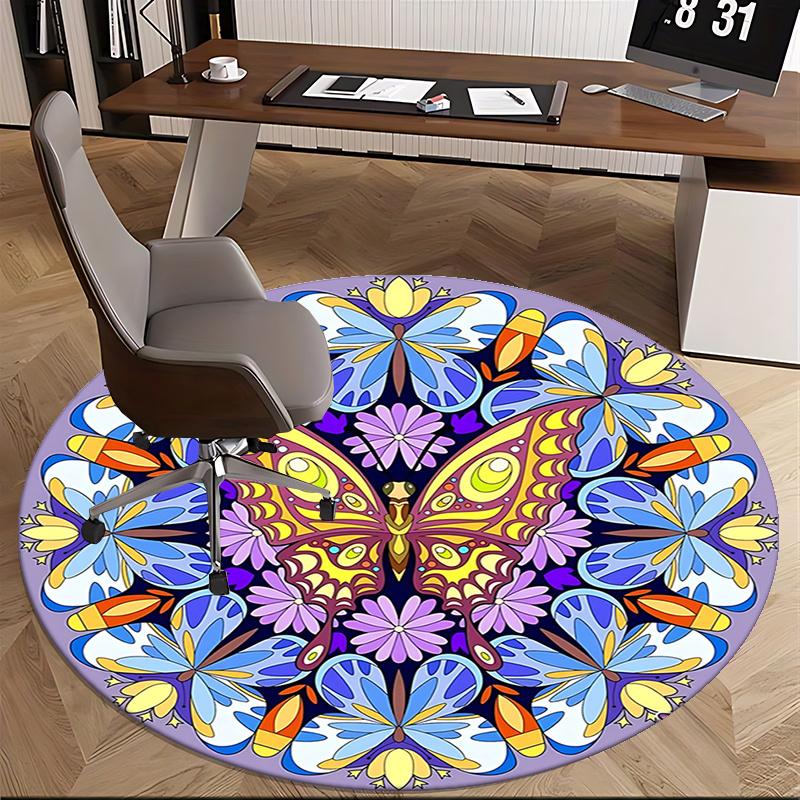 Colorful Butterfly Office Carpet Chair Mats, Home Decor, Office Carpet, Gift for Any Room1118154a