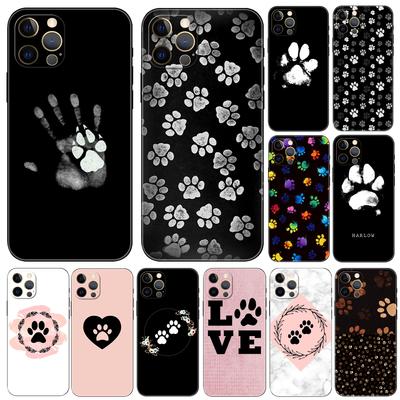 Husă pentru telefon Best Friends Dog Paw pentru iphone 5 5s 2020se 6 6s 7 8 plus x 10 XR XS 11 12 13 mini pro MAX husă din tpu neagră