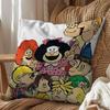 cartoon Manolito Art Mafalda Felipe Pillow Case Antidustmite Pillowcase Invisible zipper silky short plush Sofa cushion cover