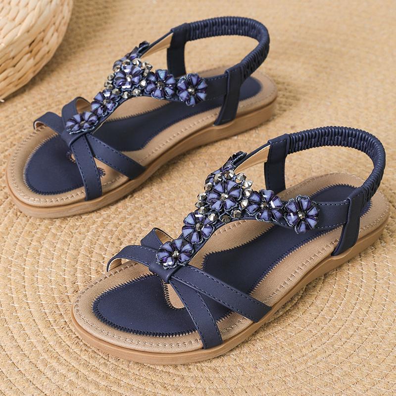 Women's Sandals Bohemia Style Summer Sandals Beach Shoes Woman Soft Sandalias Mujer Low Heels Flat Sandals Women Summer Footwear