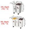 24/36L Home Corner Garbage Bucket Floor Standing Space Saving Wet Dry Sorted Trash Can Kitchen Sorting Waste Bin