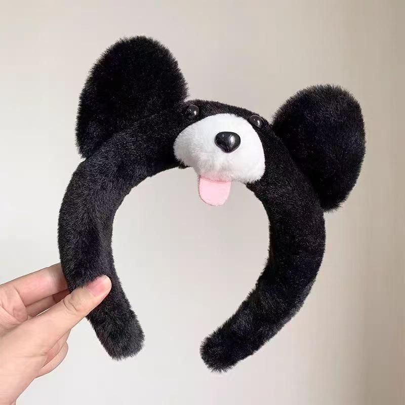 Cute Cartoon Plush Headband & Hair Clip for Face Washing and Masks - Fun Hair Accessory for Kids & Women
