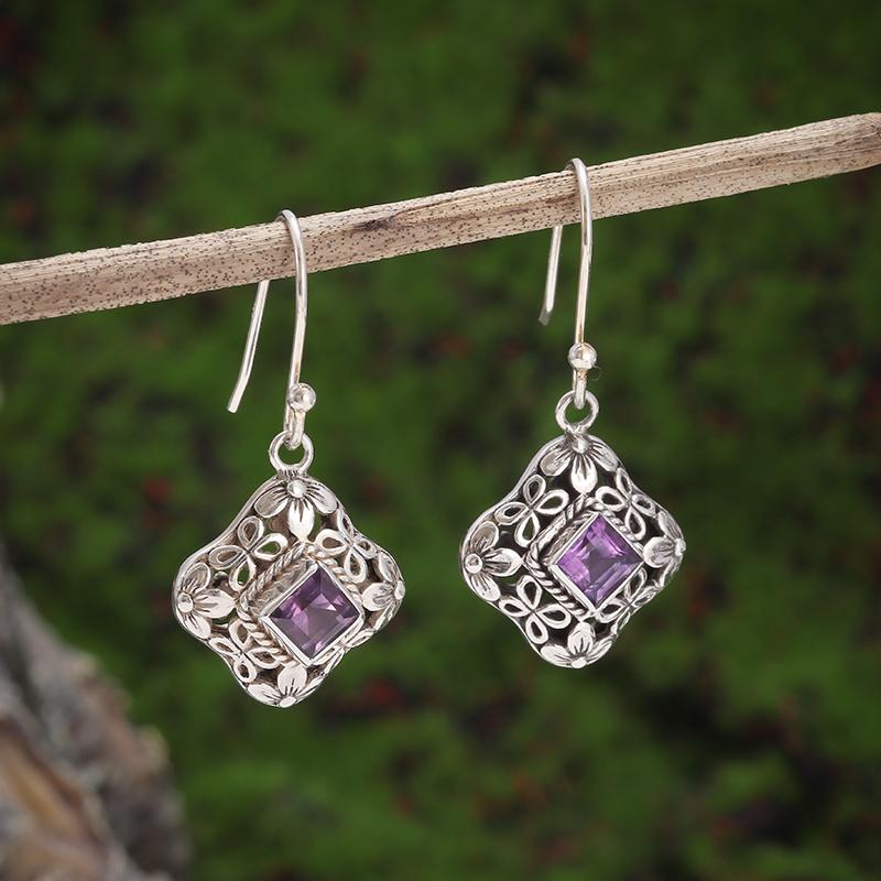 Retro Ethnic Style Red Zircon Earrings for Women, Elegant Earrings Accessories