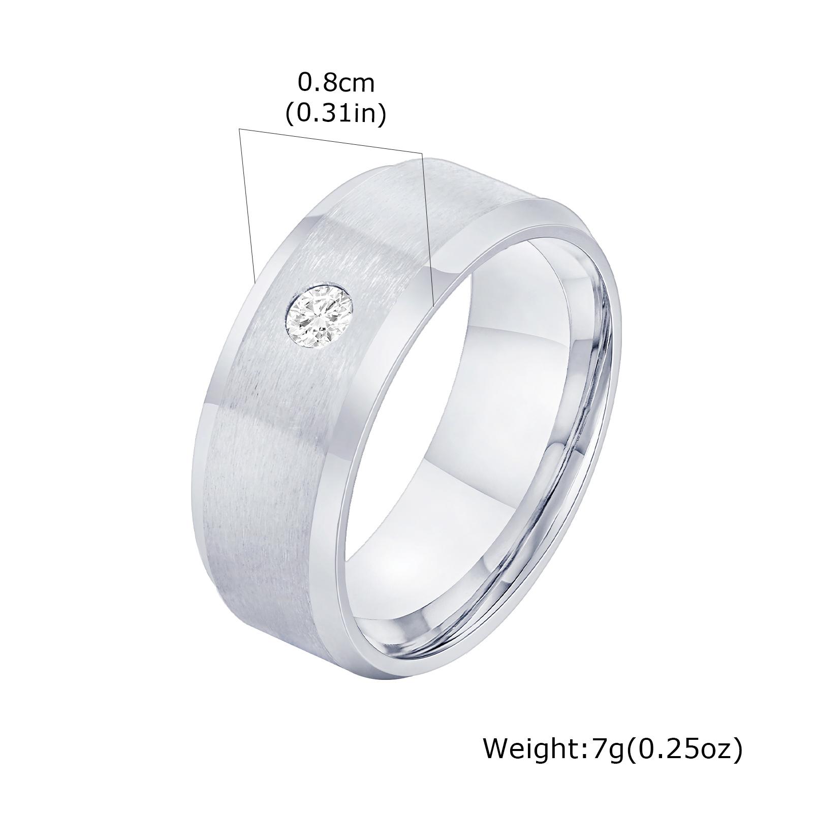 

Vnox Men s Zircon Stainless Steel Ring, 8mm Wide 2mm Chunky Comfort Fit Rings, Anniversary Band Engagement Ring for Men Boys New 7