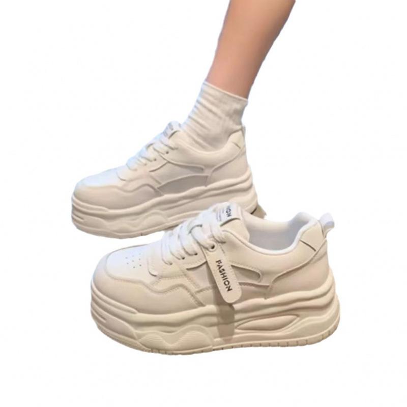 2025 Spring New Little White Shoes Women's Spring and Summer Sports Versatile Dad Shoes Casual Heightening Board Shoes Super Fire Panda