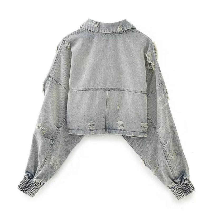 2025 Summer European & American Retro Women's Distressed Denim Jacket