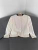 Elegant 2025 Autumn Retro Jacquard Pleated Cardigan Jacket