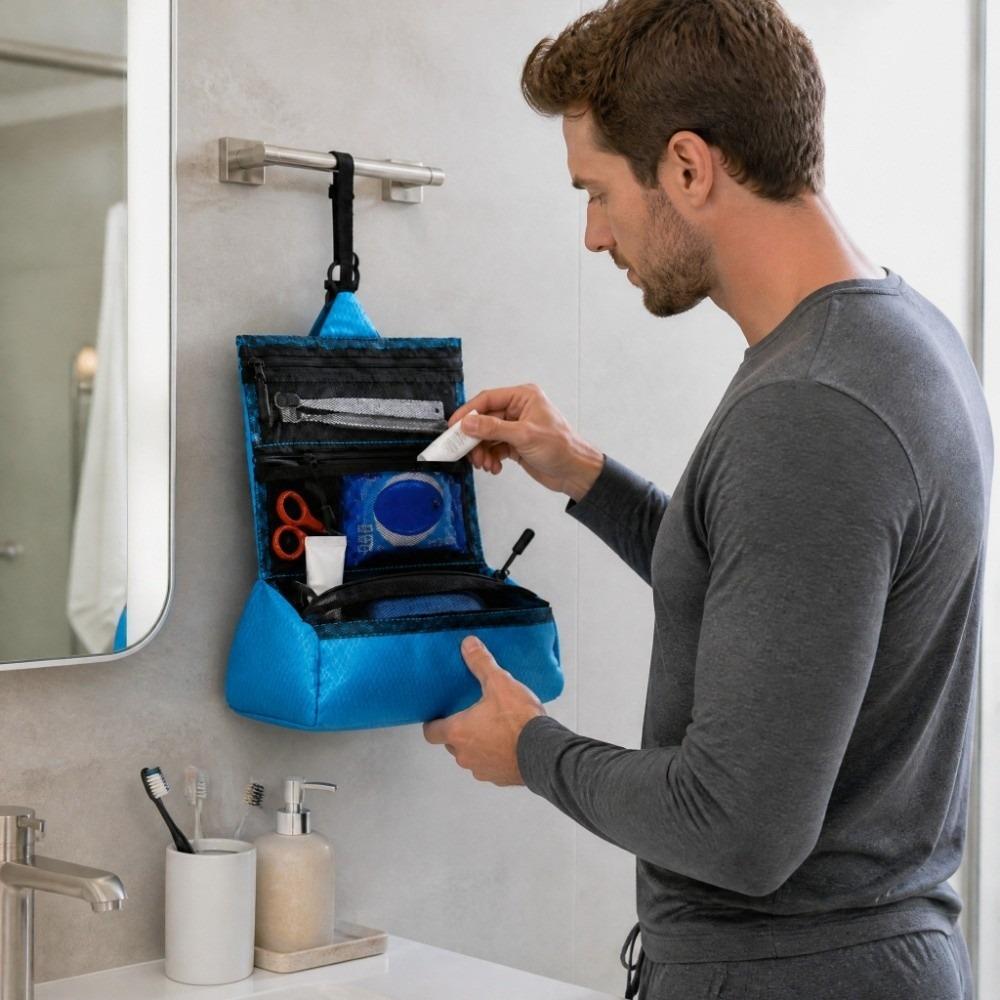 Waterproof Foldable Cosmetic Organizer Portable Storage Pouch Gift Hanging Toiletry Bag Unisex