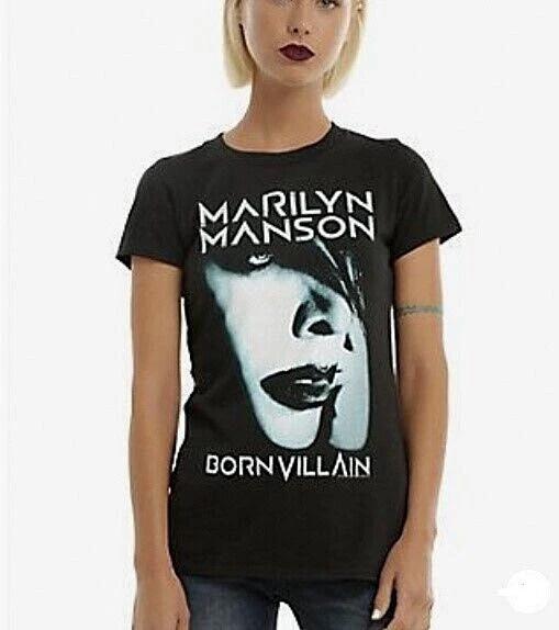 

Marilyn Manson BORN VILLAIN Футболка для девочек Junior Fit 100% Хлопок Мужские Футболки Топ НОВЫЙ Лицензионный и Официальный L
