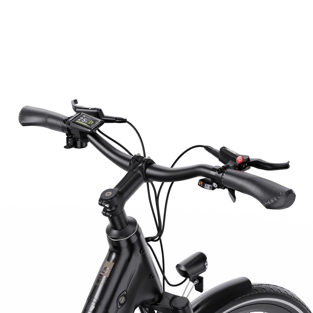 ONESPORT OT07 Matte Black Electric Bike, Bafang Mid-Drive 250W, 110KM Range, Torque Sensor, Hydraulic Brakes, Lightweight Commuter E-Bike