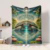 1pc Turtle Mandala Blanket Lightweight Flannel Blanket Throw Blanket For Sofa, Bed, Travel, Camping, Livingroom, Office yy251015191