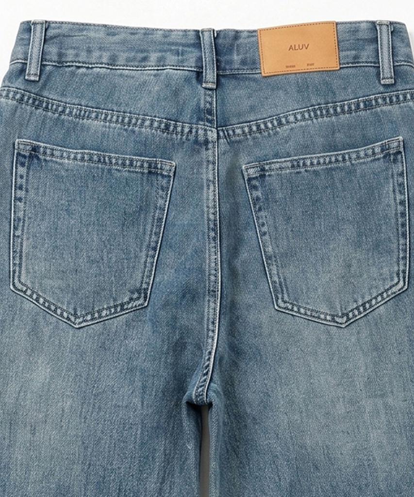 Eilubeu Deep Blue Wide Denim Aasedp103P