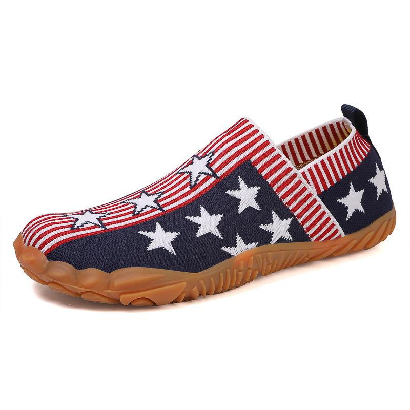 

2025 Men s High Elastic Fly Knit Casual Shoes - Non-slip, Lightweight, Breathable, Comfortable Low-cut Soft Soles 46 синій