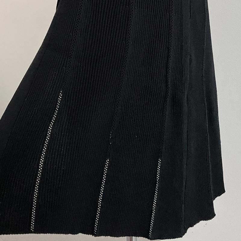 Knitted Black Bodycon Korea Style Ruffle Ladies Short Sleeves Midi Dresses Elegant Casual V-neck Mermaid Dress for Women Summer 2026