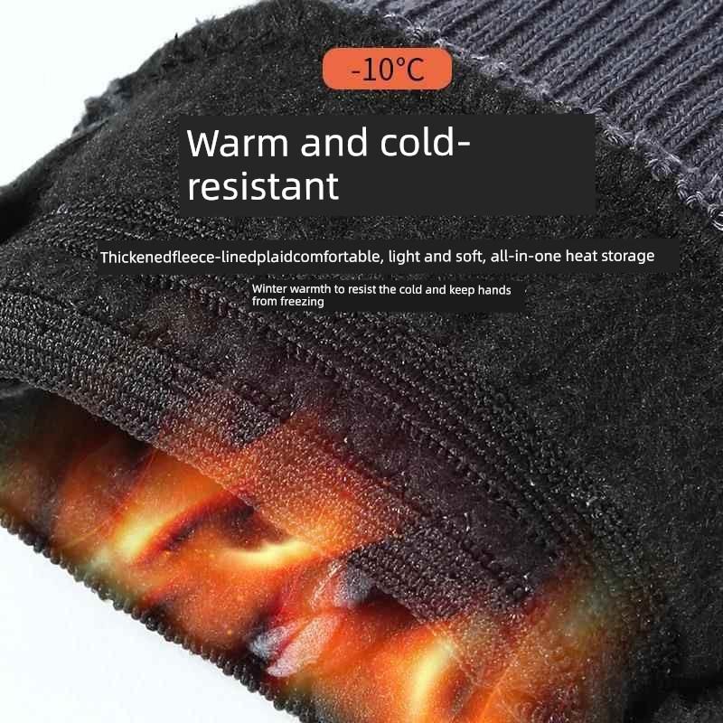 Warm Gloves, Cold-Proof, Fleece-Lined, Thickened, Suitable for Men and Women, for Cycling In Autumn and Winter, Touch Screen Compatible, Outdoor