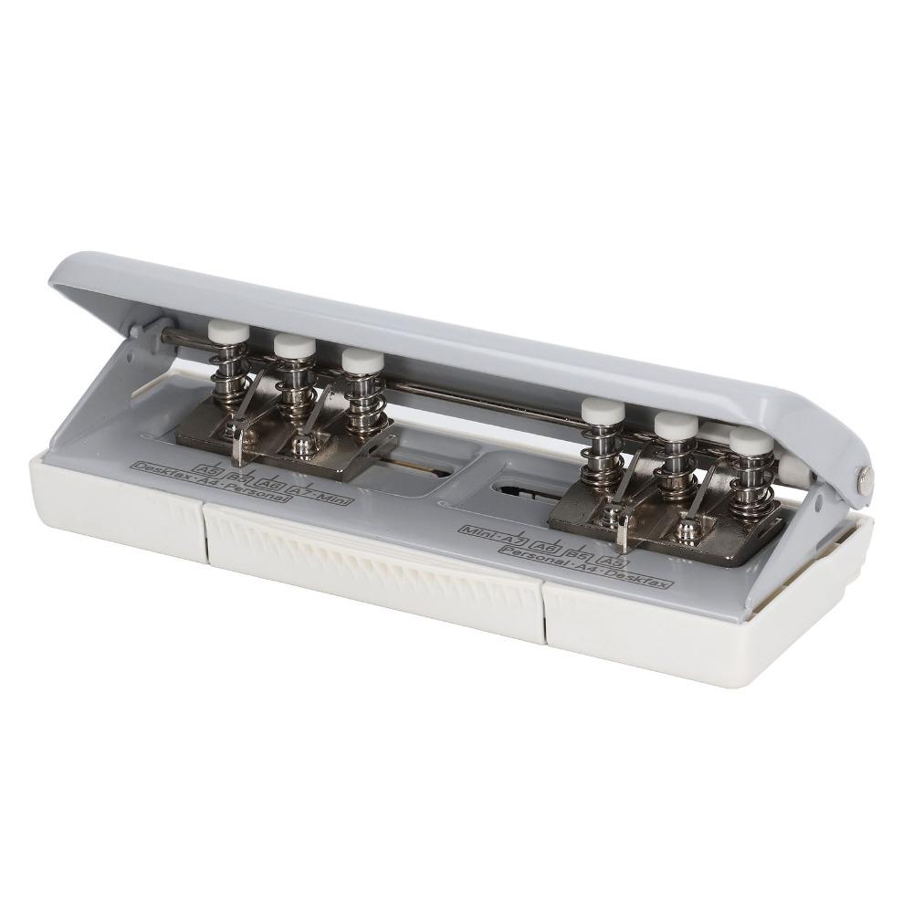 ABS Adjustable Paper Puncher 5.5mm Hole Diameter Hole Puncher 6 Hole Paper Punch Ring Binders