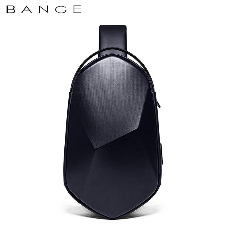 BANGE Men's Hard Shell Polyhedron Trend Chest and Shoulder Messenger Bag 2020