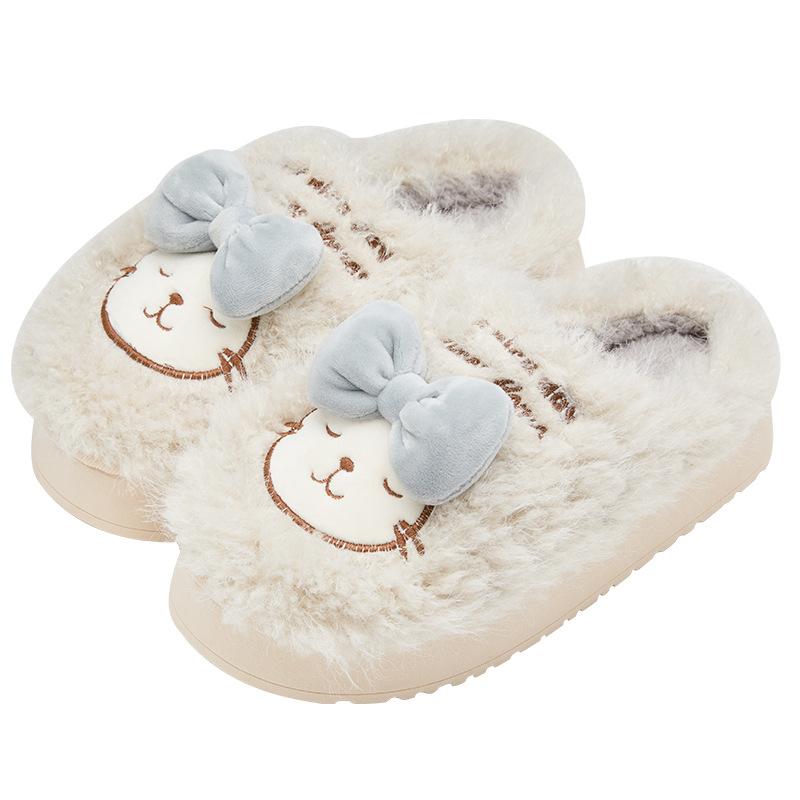 Cute Cartoon Cat Cotton Slippers Winter 2025 New Indoor Home Warm and Comfortable Without Shedding Hair Cotton Mop