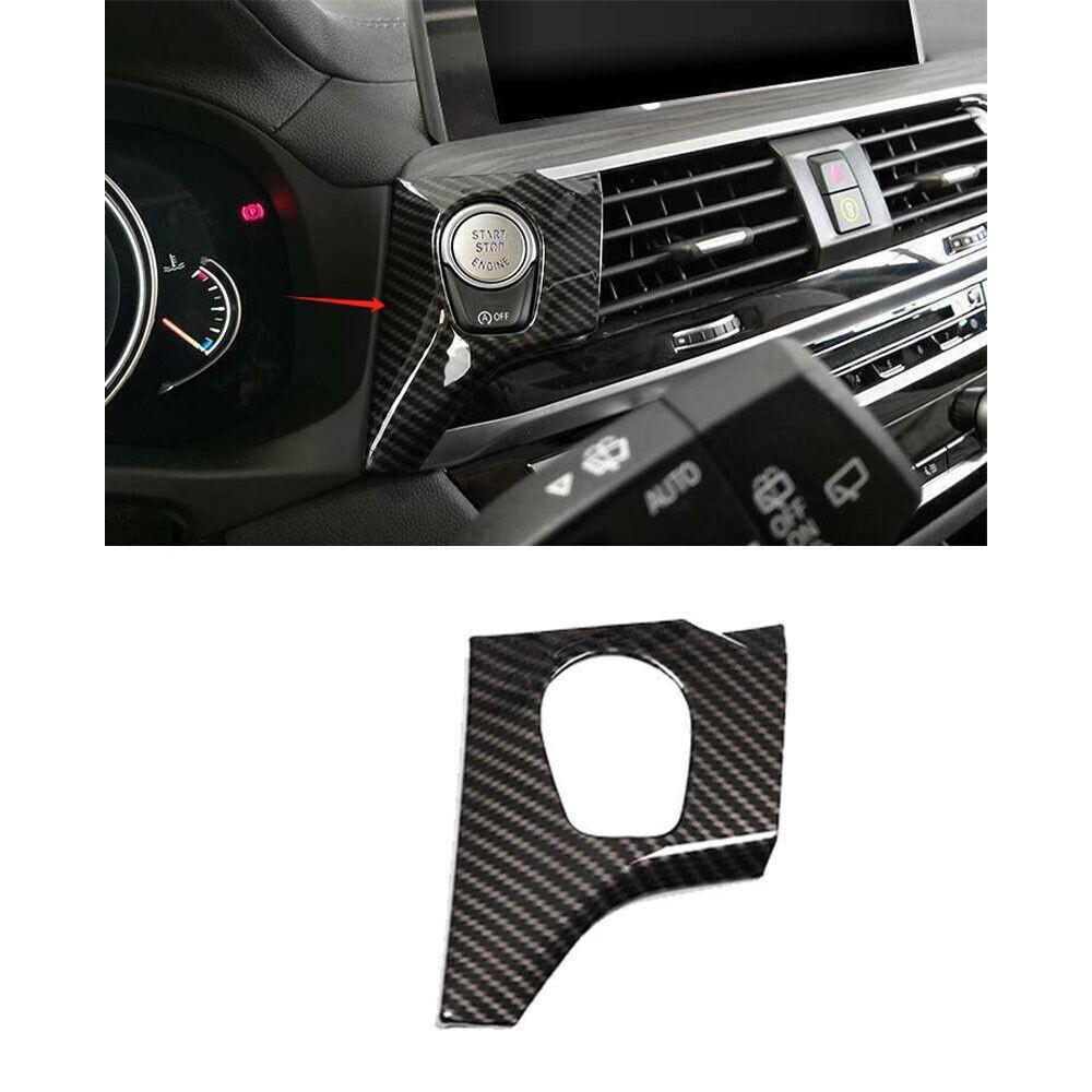 For BMW X3 G01 X4 G02 2018-2021 Carbon Fiber One-Click Startup Switch Cover Trim